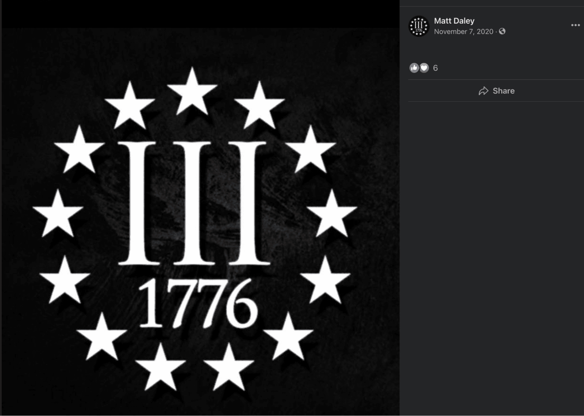 Deputy Dale Matsuoka changed his Facebook profile picture to the Three Percenter symbol in the days following the Nov. 3, 2020 general election.