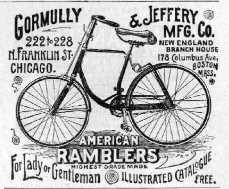 An 1891 advertisement for a Rambler bicycle.